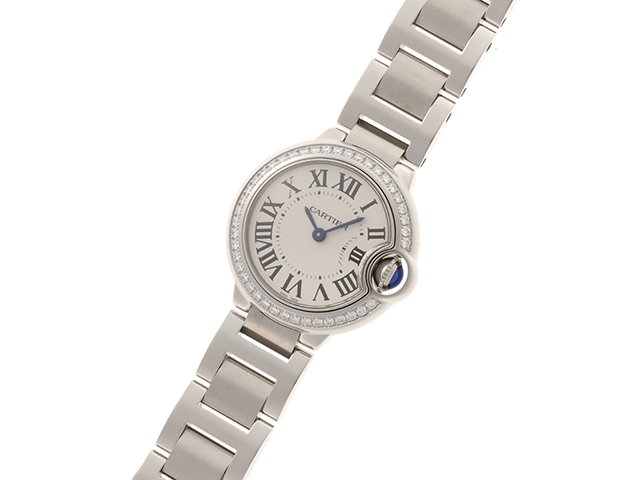 Cartier カルティエ バロンブルー28mm ダイヤベゼル W4BB0015