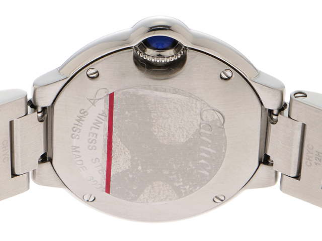 カルティエ Cartier バロンブルー 28mm W4BB0015 レディース 腕時計 ダイヤベゼル シルバー 文字盤 クォーツ Ballon Blue VLP 90189448