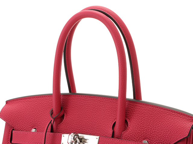 HERMES エルメス バーキン30 トゴ フランボワーズ SV シルバー