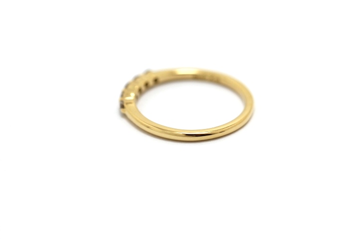 AHKAH アーカー エメピンキーリング 指輪 K18YG イエローゴールド ダイヤモンド 0.10ct 1号 【460】