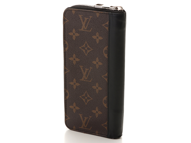 LOUIS VUITTON ルイヴィトン モノグラム マカサー ジッピーヴェルティカル ブラウン 茶 ブラック 黒 ゴールド金具 PVC M60109 長財布 ラウンドファスナー ラウンドジップ メンズ 401447