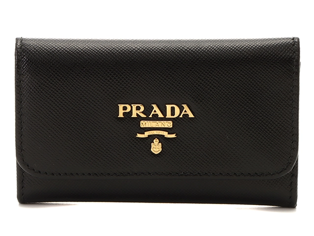 PRADA プラダ キーケース 6連キーケース ブラック カーフ 1M0222【432 ...