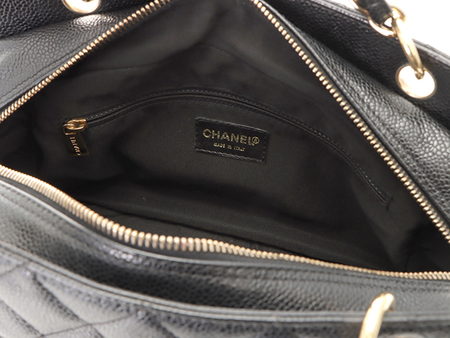 国内発送CHANEL限定キャビアスキン マトラッセ チェーンバッグ黒 org.jpg