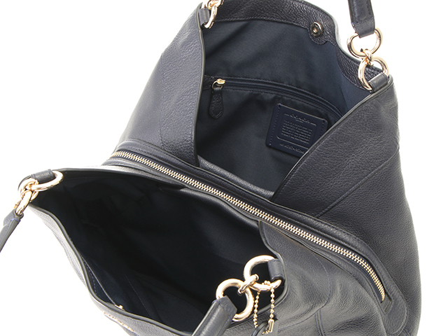COACH コーチ ショルダーバッグ ネイビー レザー F57545 【432】 の