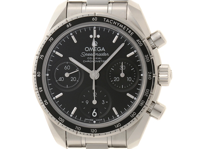 オメガ OMEGA スピードマスター38 324.30.38.50.01.001 ブラック ステンレススチール 自動巻き メンズ 腕時計