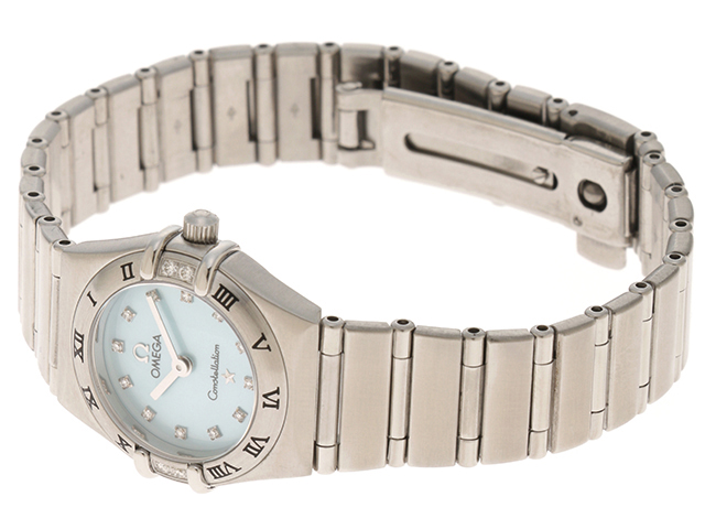 オメガ コンステレーション ダイヤベゼル 1567.86 レディース ブルー