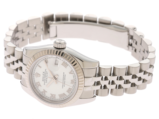 Z番　ROLEX　ロレックス　デイトジャスト　179174　WG　SS　ホワイトローマ　ホワイトゴールド×ステンレススチール　レディース　自動巻き　 【460】2148103371585