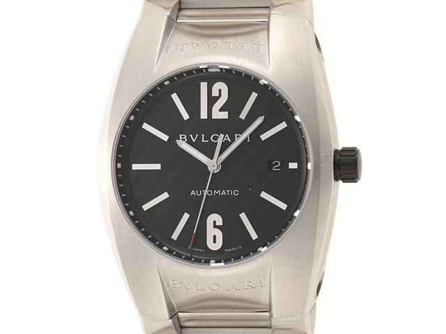 BVLGARI エルゴン デイト メンズ 腕時計 AT ブラック文字盤 