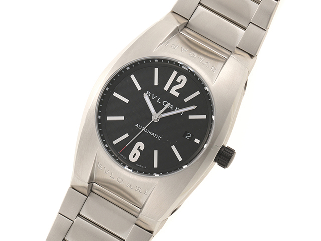 BVLGARI エルゴン デイト メンズ 腕時計 AT ブラック文字盤