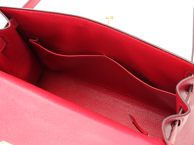 HERMES エルメス バッグ ケリー28 旧型 ルージュ クシュベル