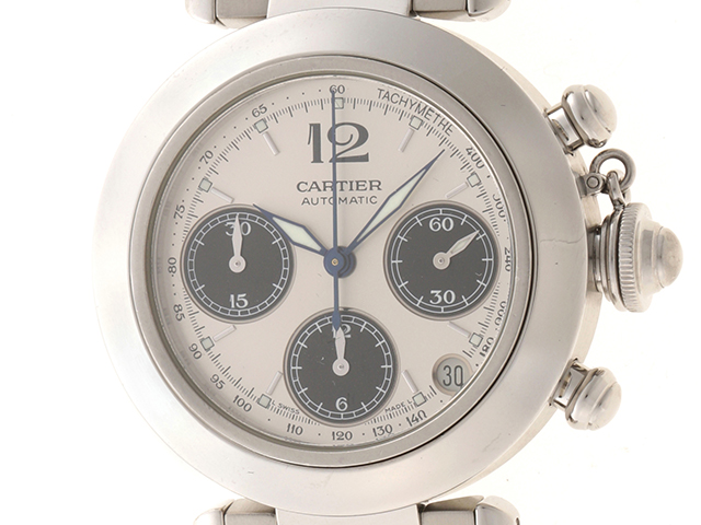 Cartier　カルティエ　時計　パシャC　クロノ　オートマチック　W31048M7　シルバー　【432】　2148103387760