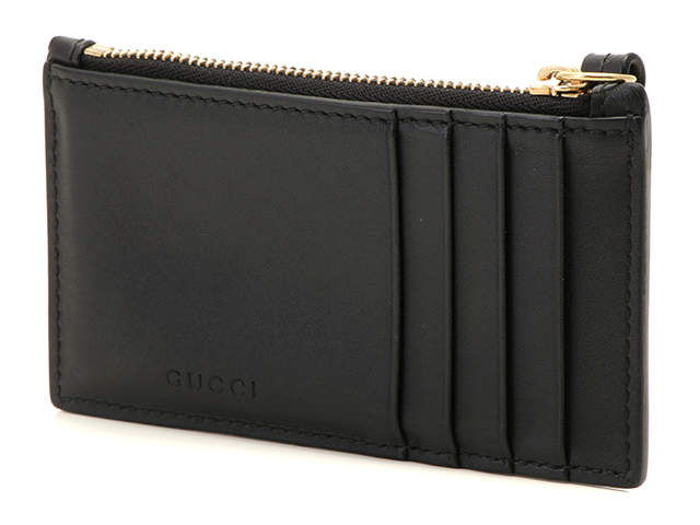 GUCCI グッチ カードケース付きコインケース ブラック ゴールド金具