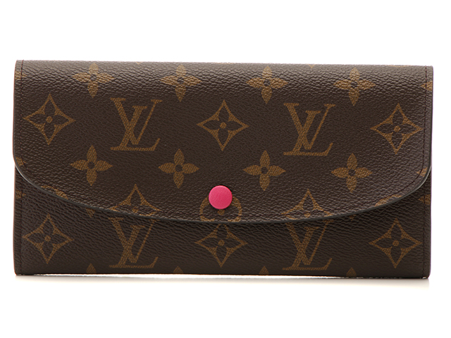 美品 ルイヴィトン モノグラム ポルトフォイユ エミリー フューシャピンク ヴィトン モノグラム ポルトフォイユエミリー M60697 フューシャ