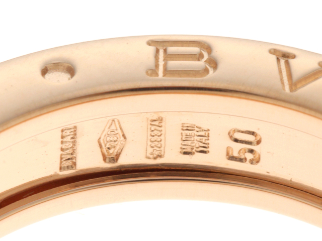 BVLGARI ブルガリ B-zero1 リング XS 指輪 K18 ピンクゴールド PG 7.0g サイズ50号 日本サイズ10号 【472