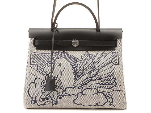 HERMES　エルメス　ショルダーバッグ　エールバッグ・ジップ31　ペガサスポップ　トワルオフィシェ/ヴァッシュハンター　ブラック/グレー　D刻印　 2019年製造【430】2148103390128