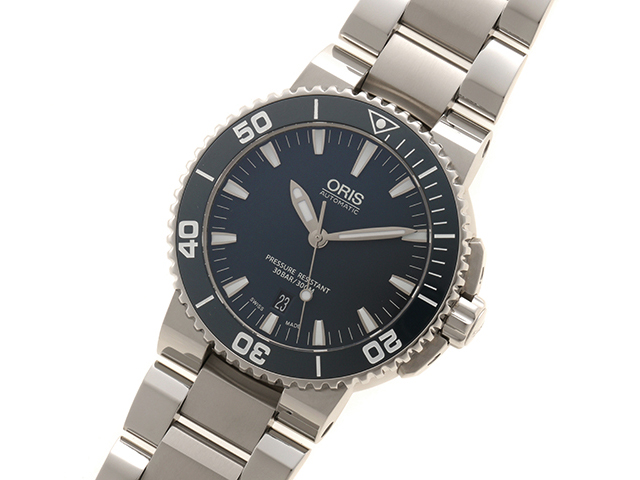 オリス　アクイス　デイト 01 733 7653 4155　自動巻き 腕時計 オリス / ORIS アクイス デイト 01 733 7653 4154-07 8 26 01PEB