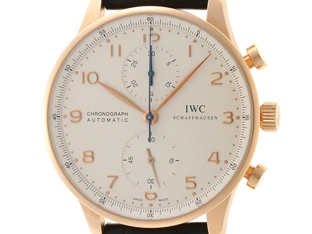 IWC 時計 ポルトギーゼ クロノ IW371480 自動巻き ゴールド 革ベルト