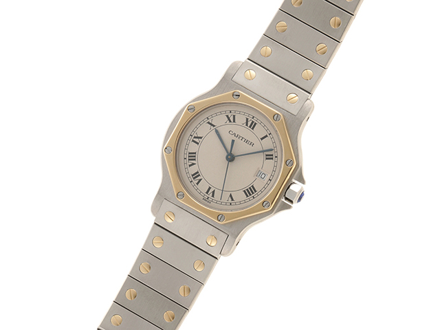 Cartier カルティエ サントス・オクタゴン 187902 YG/SS アイボリー