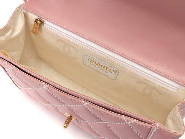CHANEL シャネル ワイルドステッチハンドバッグ ピンク/GP