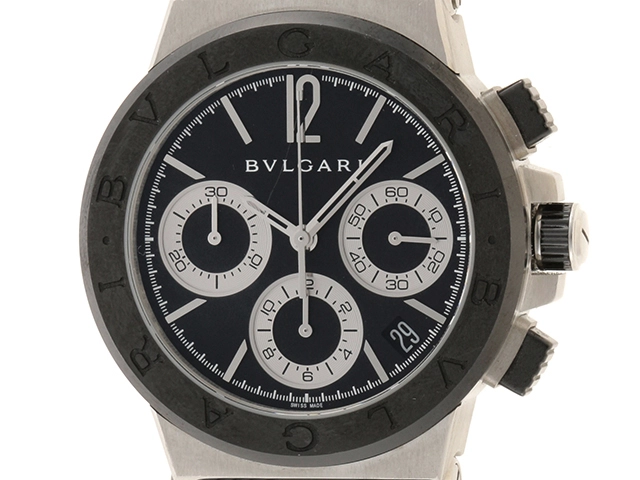 BVLGARI ブルガリ 時計 ディアゴノ クロノグラフ DG37SCCH ブラック オートマチック SS/セラミック/ラバー【434】  の購入なら「質」の大黒屋（公式）