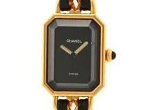 CHANEL シャネル 時計 プルミエールM H0001 クオーツ GP 金メッキ 革