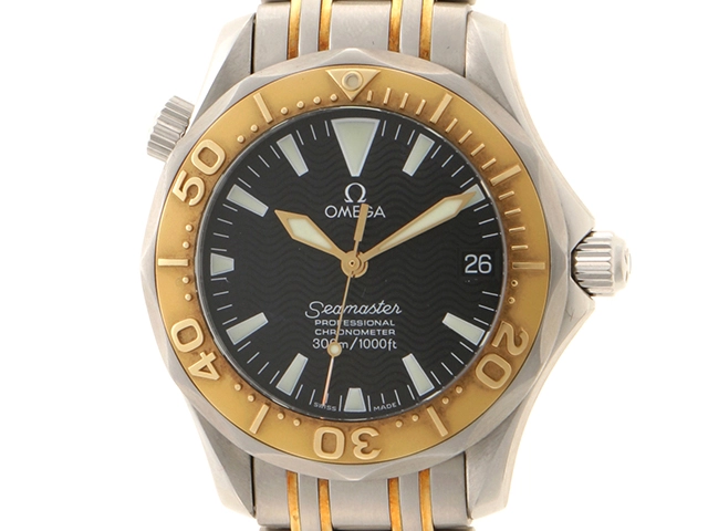 オメガ OMEGA シーマスター メンズ 腕時計 デイト ゴールド 文字盤 K18YG イエローゴールド 金無垢 自動巻き Seamaster VLP 90210439