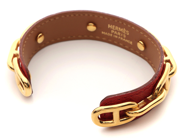 HERMES エルメス ブレスレット シェーヌダンクルバングル ルージュ ...