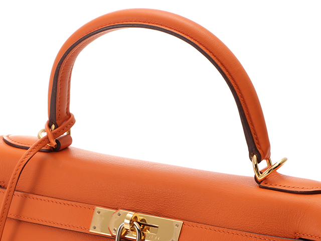 HERMES エルメス バッグ ケリー28 オレンジ ヴォースイフト □I