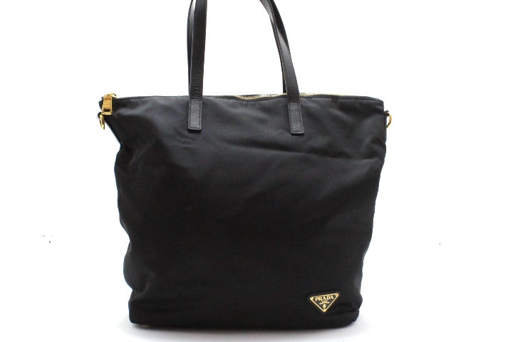 PRADA プラダ 2WAY ショルダー トート バッグ ブラック ナイロン PRADA プラダ 2WAY ショルダー トート バッグ ブラック ナイロン