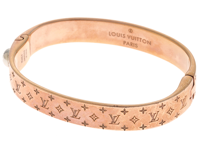 LOUIS VUITTON ルイ・ヴィトン　ブレスレット　カフ・ナノグラム　Sサイズ　モノグラム・メタル　ピンクゴールド　M00253　【472】A