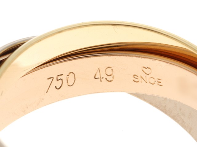 【Aランク】Cartier カルティエ トリニティ リング 指輪 K18YG PG WG 3カラー #49 約9号 ジュエリー アクセサリー レディース【ISEYA】