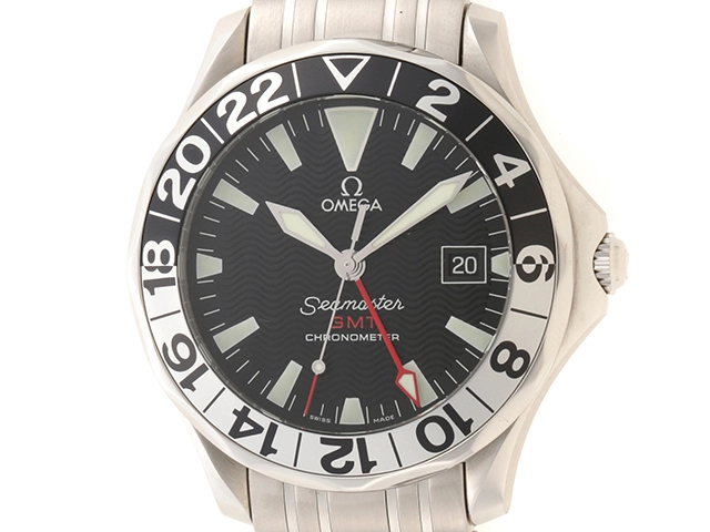 オメガ OMEGA シーマスター300 GMT 2234 50 50周年記念モデル メンズ 腕時計 デイト ブラック 文字盤 自動巻き Seamaster VLP 90176667