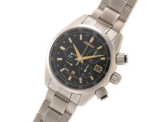 SEIKO Grand Seiko クロノグラフ SBGC005 黒金 チタン グランド・セイコー SBGC005 スプリングドライブ クロノグラフ