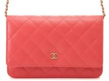 CHANEL シャネル チェーンウォレット マトラッセ ラムスキン レッド