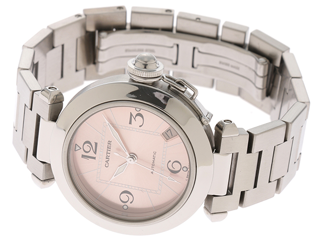 Cartier カルティエ パシャC W31075M7 ピンク文字盤 SS