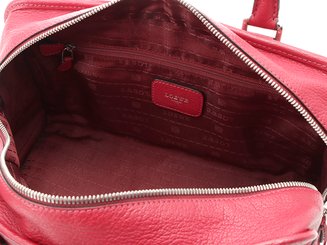 LOEWE アマソナ28 ハンドバッグ レッド レザー 【431