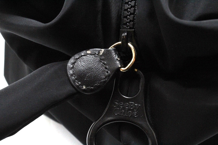 美品See by Chloe シーバイクロエ　黒ナイロンハンドショルダーバッグ SEE BY CHLOE シーバイクロエ 2WAY ショルダー バッグ ブラック