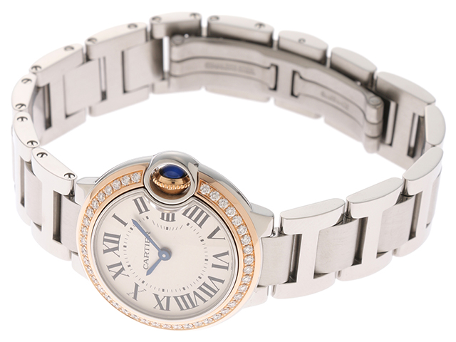 Cartier カルティエ バロンブルー28mm ダイヤベゼル WE902079