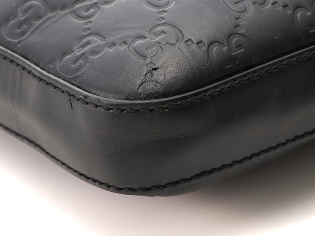 GUCCI グッチ　ショルダーバッグ　シマ　GG レザー　406408 GUCCI グッチ グッチシマ ショルダーバッグ 406408 ブラック