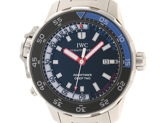 IWC メンズ腕時計 アクアタイマー IW353803 ブラック（黒）文字盤 自動巻き