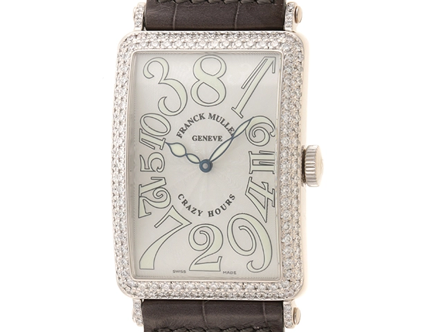 FRANCK MULLER フランクミュラー 腕時計 ロングアイランド クレイジーアワーズ 1200CHD オートマチック 18Kホワイトゴールド  ダイヤモンドベゼル 2009年ギャラ【472】SJ の購入なら「質」の大黒屋（公式）