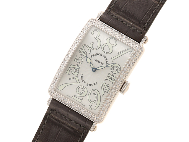 FRANCK MULLER フランクミュラー 腕時計 ロングアイランド クレイジーアワーズ 1200CHD オートマチック 18Kホワイトゴールド  ダイヤモンドベゼル 2009年ギャラ【472】SJ の購入なら「質」の大黒屋（公式）