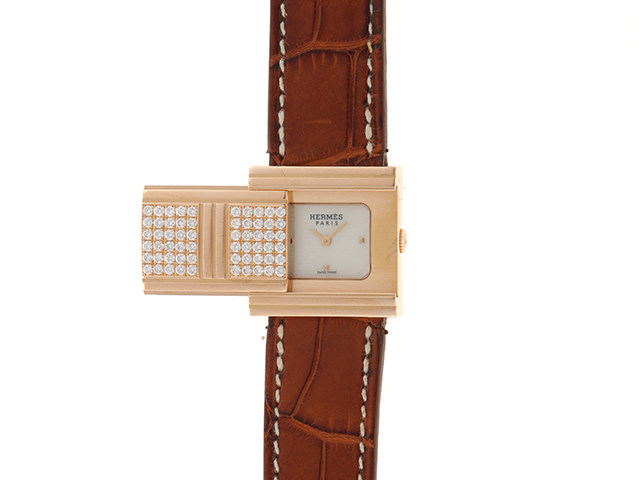 激レア エルメス HERMES GL1.510 グリザード レザー 腕時計