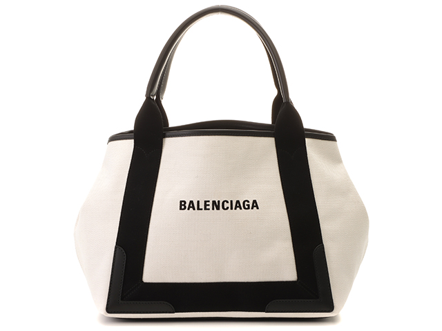BALENCIAGA バレンシアガ ネイビーカバスS トートバッグ ナチュラル ブラック キャンバス レザー 339933 【431】 の購入