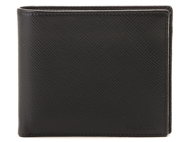PRADA プラダ サフィアーノ ブラック 二つ折り コンパクトウォレット 財布