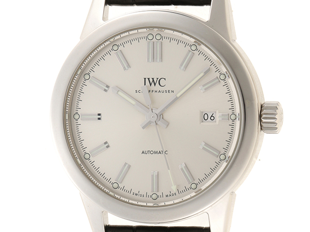 IWC インヂュニア オートマティック　IW357001　シルバー文字盤　SS/革ベルト　ステンレス　自動巻き　日付表示　メンズウォッチ　時計【460】