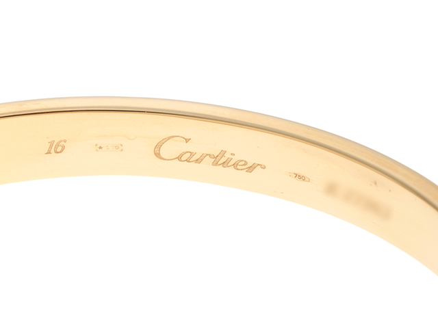 Cartier カルティエ ラブブレス ブレスレット バングル YG イエローゴールド 16号 旧型 【460】2148103453588