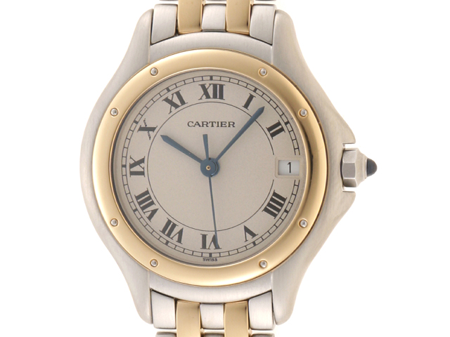 Cartier 腕時計 パンテールクーガー SM クオーツ SS クリーム文字盤直径約26腕周り