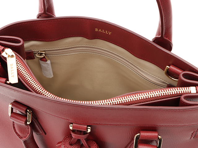 BALLY　バリー　TABY　ハンドバッグ　2WAYショルダーバッグ　カーフ　レッド　タッセル　【474】