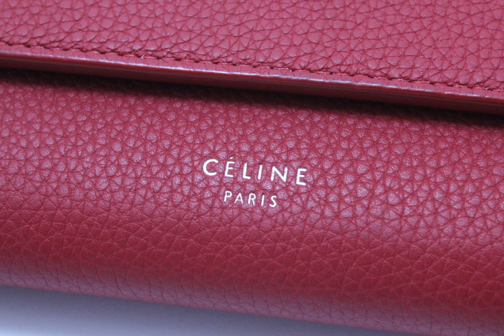 CELINE セリーヌ ラージフラップマルチファンクション 長財布 レッド 